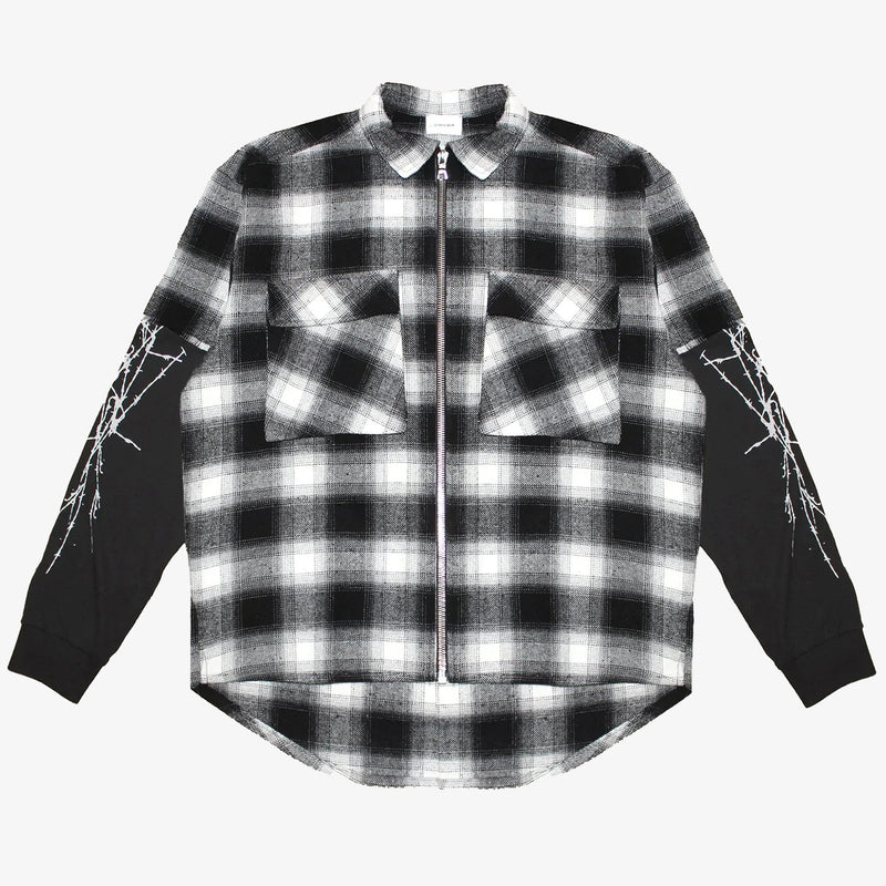 LAYERED ZIP UP FLANNEL