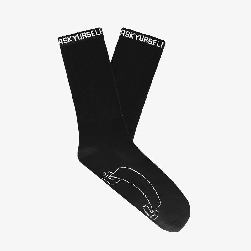 Signature Cuff 3Pack Socks (black) - ASKYURSELF
